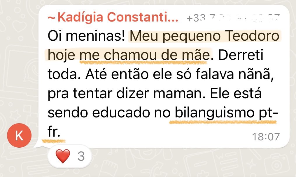 Depoimento de mãe sobre a evolução da fala do filho
